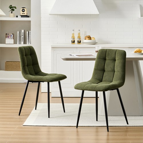 2xgreen dining chairs chenille - chairs,