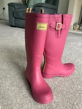 Joules Women’s Tall Field welly Wellies UK 4 EU 37 Pink Waterproof Rain Boots