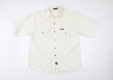 Versace Jeans Couture Men’s White 2XL Short Sleeve Button-Up Shirt