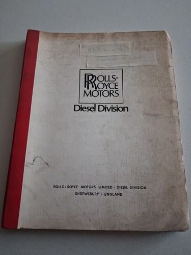 Rolls royce diesel parts - parts, book