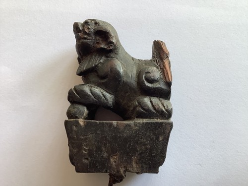 Vintage chinese wooden foo dog - wooden,