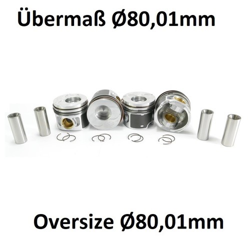 Piston set oversize 0 5 - set,