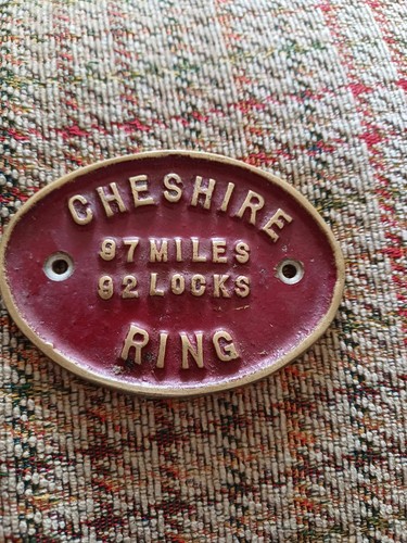 Cast iron brass plaque - cast,