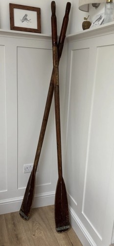 Vintage antique wooden oars - vintage,