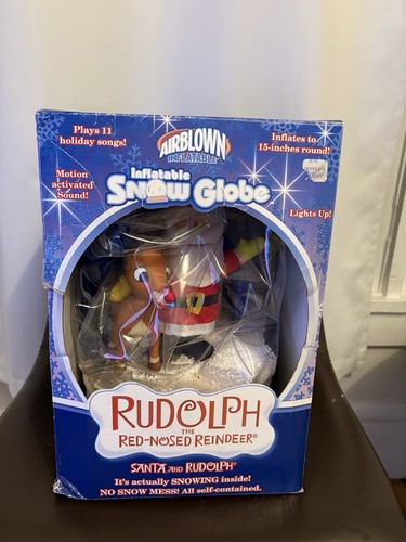 Inflatable snow globe rudolph - snow,