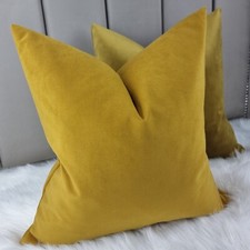 18"x18" John Lewis Luxury Knitted Velvet in  Golden Yellow Fabric Cushion Cover 