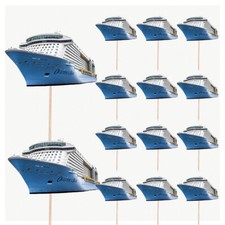 Cruise Ships Birthday Cupcake & Party Food Toppers Decorations Picks 14 Pack