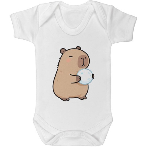 Capybara with snowball baby - snowball',