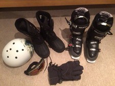 Men’s Adult Ski Equipment Winter Outdoor Sports Including Ski Boots, Helmet