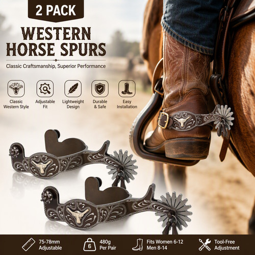 Pair horse engraved boots - pair,
