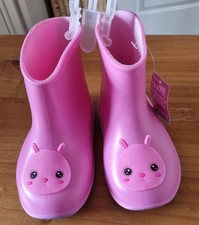 Toddler Pink Wellies with Rabbit - Size 5 - 5.5 (22 EU)  - BNWT
