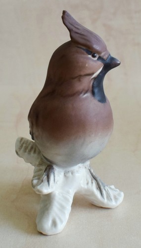 Waxwing bird ornament brown - -,
