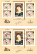 (Ref-13755) 1986 Jersey Lillies Miniature Sheet SG.MS382 PAIR Mint (MNH) & FDI