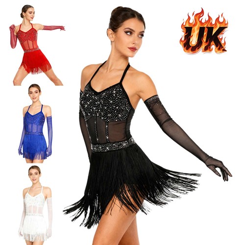 Women sequin tassel latin - uk,