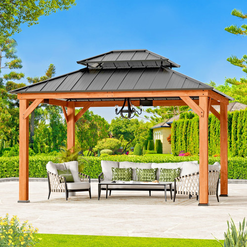 Wood gazebo 12 - wood, cedar