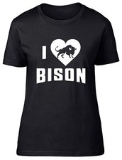 I Love Bison Womens T-Shirt