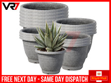 2x Large Round Planter Herb Pot Contemporary Design Style - Indoor and Outdoor