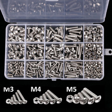 500PCS Allen Bolts and Nuts Assorted Set Stainless Steel Button Head Hex Screws