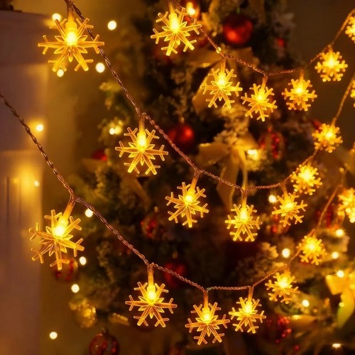 Snowflake string lights - snowflake,