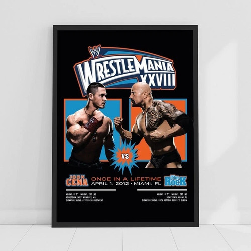 Wwe print john cena the - the, rock