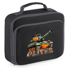 Custom Boys Army Tank Lunch Bag Military Vehicle Lunchbox for School or Nursery