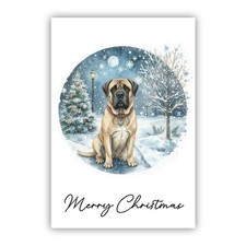 English Mastiff Christmas Card. Dog Lovers Card From the Dog to Mum Dad Groomer