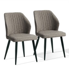 2x Faux Leather Dining Chairs