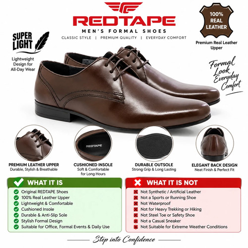 Mens redtape leather formal - redtape,