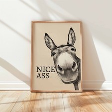 Funny Donkey Wall Art Print