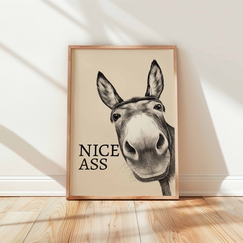Funny donkey wall - donkey,