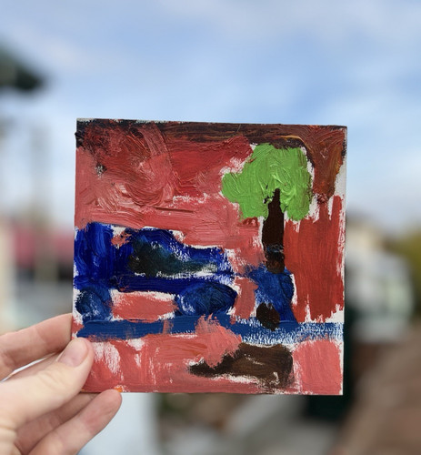 Car oil painting - car-oil, original