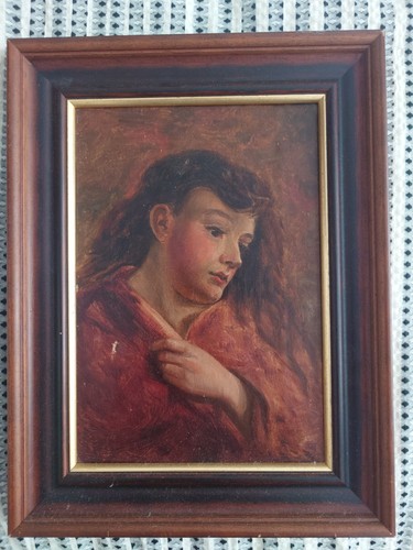 Antique oil painting portrait - oil,