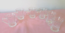 SET OF 6 DURALEX FRANCE GLASS RIBBED  EXPRESSO / TURKISH COFFEE MUGS