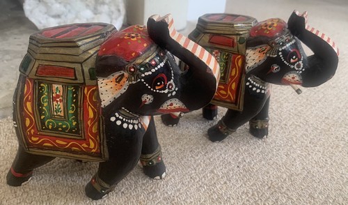 Pair hand carved - pair,
