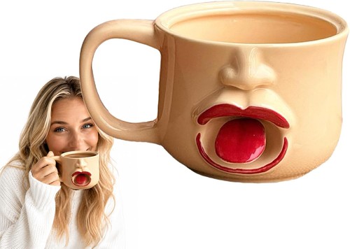 Funny face mug with shaking - with,