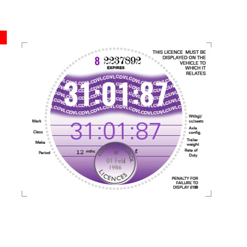 January 1987 replica - , tax