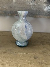 Blue & White Frosted Glass