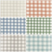 PRESTIGIOUS TEXTILES COOPER CHECK (2CMS) 100% COTTON CURTAIN WEIGHT FABRIC