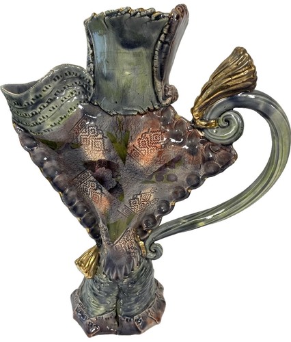 Antique majolica pitcher - majolica,