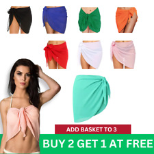 Women Sarong Beach Cover Up Mini Long Sheer Chiffon Swimwear Bikini Wrap Skirt