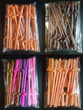 Hen Party Novelty Nude Willy Penis Straws (Pack of 20)