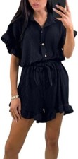 Women’s Gold Button Playsuit