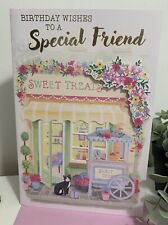 Special Friend FEMALE Birthday Card /with Lovely Verse Card (9 x 6.25") Foil.