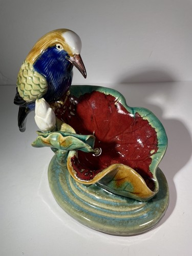 Majolica bird perched - bird,