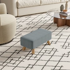 Rectangular Linen Footstool