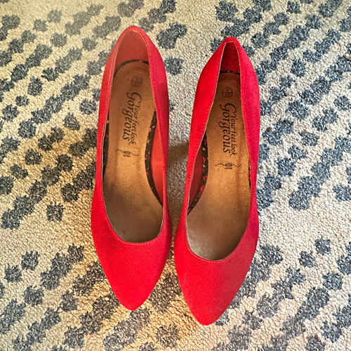 New look red faux suede - look,