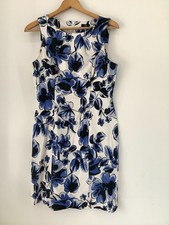F&F Tesco Women's Blue & White Floral Sleeveless Sundress UK 14