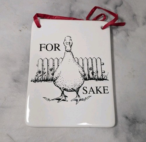 Funny duck plaque ceramic sign - plaque,