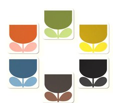 Orla Kiely Set of 6 Coasters – Block Flower Design