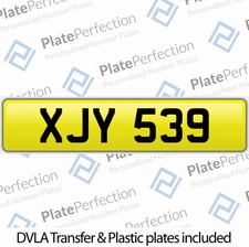 XJY 539 PLYMOUTH DEVON 1962 3X3 DATELESS CHERISHED PRIVATE NUMBER PLATE DVLA REG